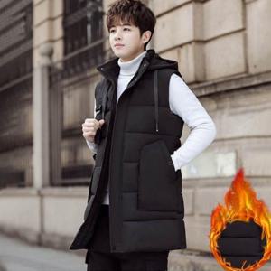 [시스터즈] 남자 후드패딩 조끼 롱패딩 블랙 베스트