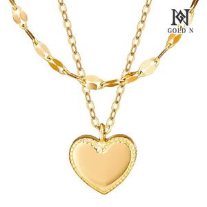 골드앤 18K 쁘띠하트 두줄체인 목걸이 *10주년 특가*