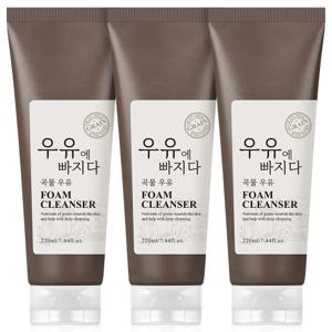 ★곡물/녹차우유★ 우유에빠지다 폼클렌징 대용량 220ml 3개 / 곡물, 녹차 세안 저자극 클렌징