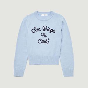 [행텐]여성 체인자수 퍼프소매 풀오버 니트_스카이블루_CA