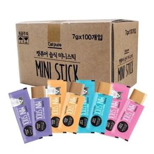 캔 고양이 100개묶음 파우치 미니스틱 캣퓨어 7g