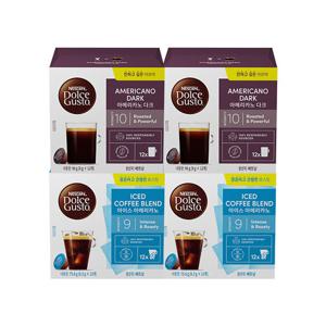 네스카페 돌체구스토 캡슐커피 4박스패키지 (48캡슐)(아메리카노 다크 2박스+아이스 아메리카노 2박스)