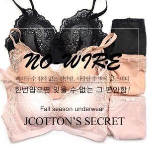 [제이코튼]노와이어브라 여자 여성 속옷 세트 브래지어