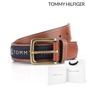 [타미힐피거]남성벨트 가죽 단면 벨트 02X032 BT23 (선물포장세트)