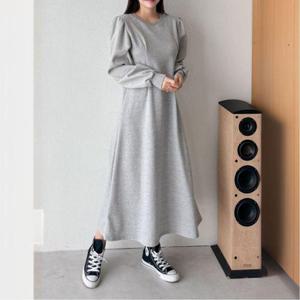 여자원피스 루즈핏 여성 퍼프 기모 롱원피스