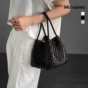 미르바네스 비안코 위빙 토트 미니백 + 파우치 세트