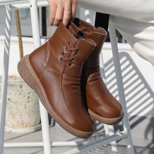 제이슈 / 빠른배송 소가죽 기모안감 덴티 앵클 숏부츠 4.5cm