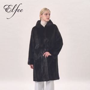 [진도]풀스킨 휘메일밍크 후드롱코트(블랙)