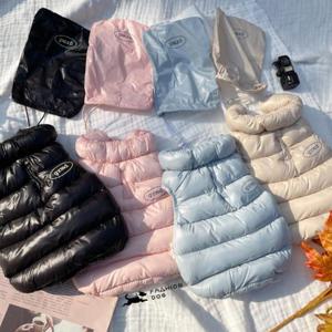 강아지 웰론 유광점퍼 라이트 엷은 겨울옷 패딩