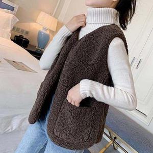 [셀러허브_여성트랜드패션]ONM 양털 뽀글이조끼 포켓 수면  후리스 플리스