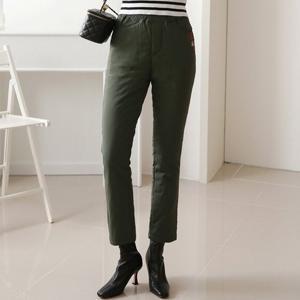 H스타일(CC)W3-12A경량패딩금사테이프자수일자팬츠 겨울 여성 패딩 밴딩팬츠 일자팬츠 슬랙스