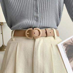 [루즈루나]오라 여자 D 금장 버클 정장 포인트 가죽 바지 벨트