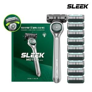 SLEEK 슬릭 모션 면도기 세트 1호(핸들1+면도날10입)/6중날/더얇아진날