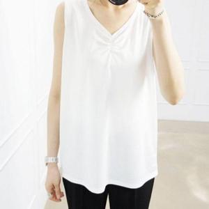 여자캐주얼룩 블라우스 정장 나시 여름 민소매블라우스 민소매 스판