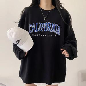 나바바 / NT3080 캐주얼 레터링 기모 라운드넥 긴팔 맨투맨