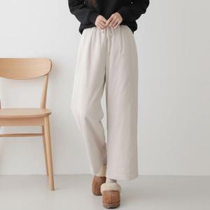 [유니제이] 도톰 와이드 패딩 밴딩 팬츠