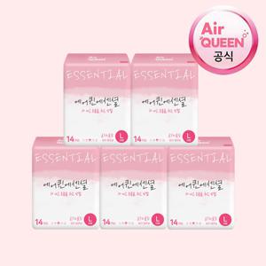 에어퀸 에센셜 순면 생리대 대형 70P (14Px5개)