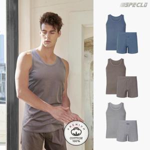 [스페클로] 스퀘어 순면 런닝3종+트렁크팬티3종 6종세트