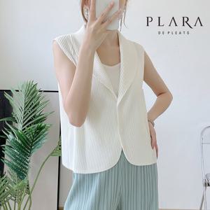 플라라 (77까지)모던투버튼카라플리츠베스트_PK2MVT001C