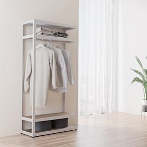 슈랙엣홈 무볼트 조립 수납 옷걸이 행거 4단 700X400X1500 행거봉1개 + 조립망치