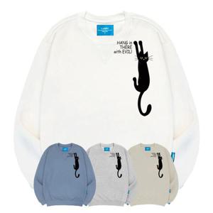 엘라모 기모M 검은고양이 맨투맨 남녀공용 빅사이즈 S~4XL