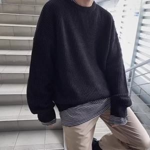 남성리체골지니트 남자니트 루즈핏니트 긴팔 스트릿