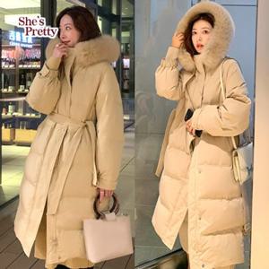 [쉬즈프리티] 에르망퍼후드롱패딩_여성롱패딩점퍼