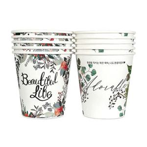 플라워종이컵 6.5온스 500개 대나무펄프 혼합 (WFHPTTQ)