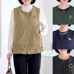 [엄마옷 로즈맘] 초별스트링라운드지퍼조끼