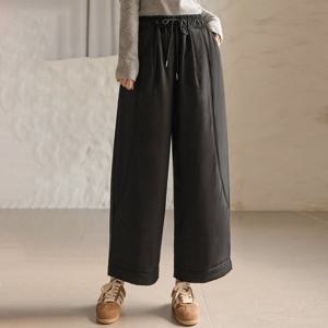 따뜻함 스트릿 무드 패딩 와이드팬츠