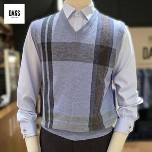 갤러리아_닥스셔츠 25FW 남성 울 빅체크 브이넥 베스트 DLW1VE103BO