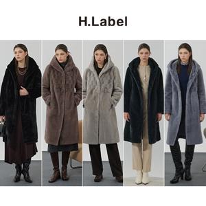 [H.Label] 25WINTER VEGAN FAUX 밍크 후드 롱 코트 1종