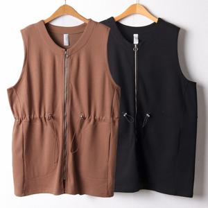 GO 스트링스판지퍼조끼(F368H109) 여성 빅사이즈