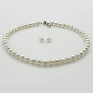 [탈마이야기] 925실버 8미리 천연 쉘 핵진주 목걸이 귀걸이 세트