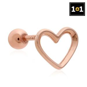 [메리그린] 1+1 14K 골드필드 핀 라인하트 피어싱 (한쪽판매)