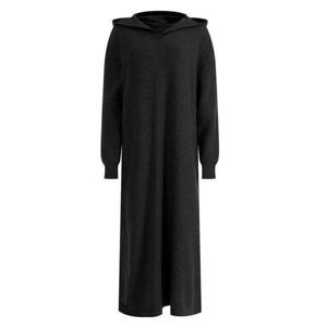 [샵앤]여성 슬릿넥 루즈핏 캐시미어 긴팔 롱 니트 후드 원피스 FR.B-WDR-1620-블랙