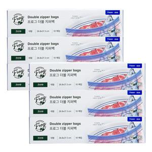 프로그 더블 지퍼백 대형 냉동용 10매입 x 6개