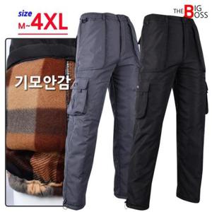 [더빅보스]WD 실크 기모 카고 바지 겨울 남자 작업복 건빵 포켓