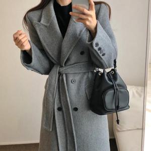 [드레스날다]발카 투버튼 스트랩 캐시미어 울 핸드메이드 롱 코트