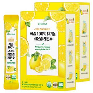 물을 전혀 넣지 않은 착즙 100% 유기농 레몬즙 레몬수 대용량 60포 2박스