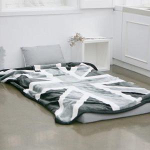 유니언잭 라운드 겨울 밍크 담요 그레이 극세사 담요 싱글 WFL435Q