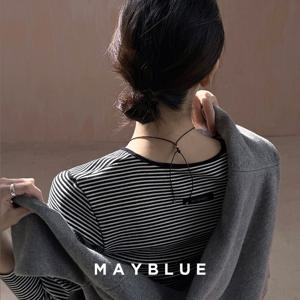 [메이블루]포근 감성 살리는 기모 흰티 & 스트라이프 FW 티셔츠 모음