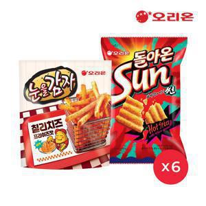 (순차출고)오리온 눈을감자 칠리치즈 프라이즈(56g) 6개 + 썬 핫스파이시 6개