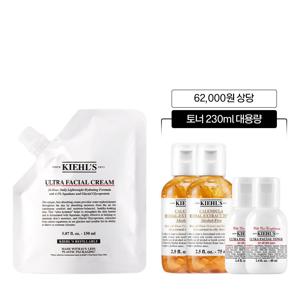 [11] 키엘 수분크림 리필 파우치 150ml 세트 (+토너 230ml 대용량)