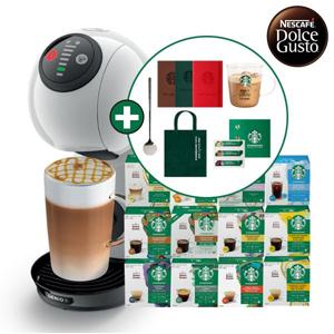 [돌체구스토] 커피머신 지니오S 베이직 화이트 + 스타벅스 커피캡슐 1박스 + 사은품 5종