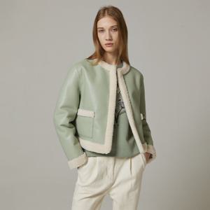 나이스클랍 라운드 페이크 퍼 자켓 N234PWF951