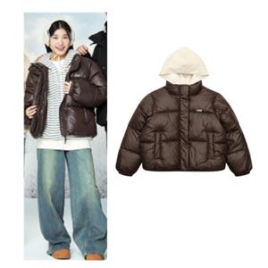 소이주 니어 여자 글로시 크롭 웰론점퍼 여아 고학년 중학생 세련된 숏패딩 25W0154