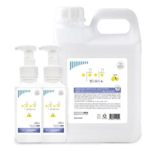 이공이공 향균핸드워시 레몬향 4L+500ml+500ml 대용량 손세정제 리필 거품비누 거품형 물비누