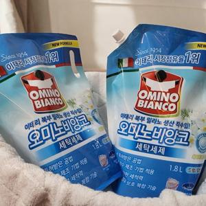 [오미노비앙코] 화이트머스크향 세탁세제 리필용 1.8L x 6개입