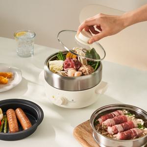 디온리 25년형 올스텐 4in1 분리세척 계란찜기 멀티쿠커 전골냄비 전기그릴 라면포트 NJM221CW